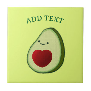 Avocado Älskare Cute Tecknad Kakelplatta