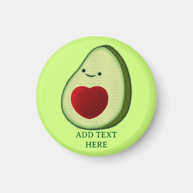 Avocado Älskare Cute Tecknad Magnet (Framsidan)