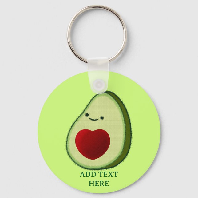 Avocado Älskare Cute Tecknad Nyckelring (Framsida)