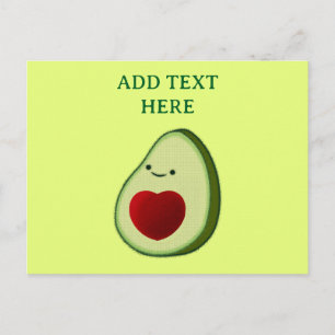 Avocado Älskare Cute Tecknad Vykort