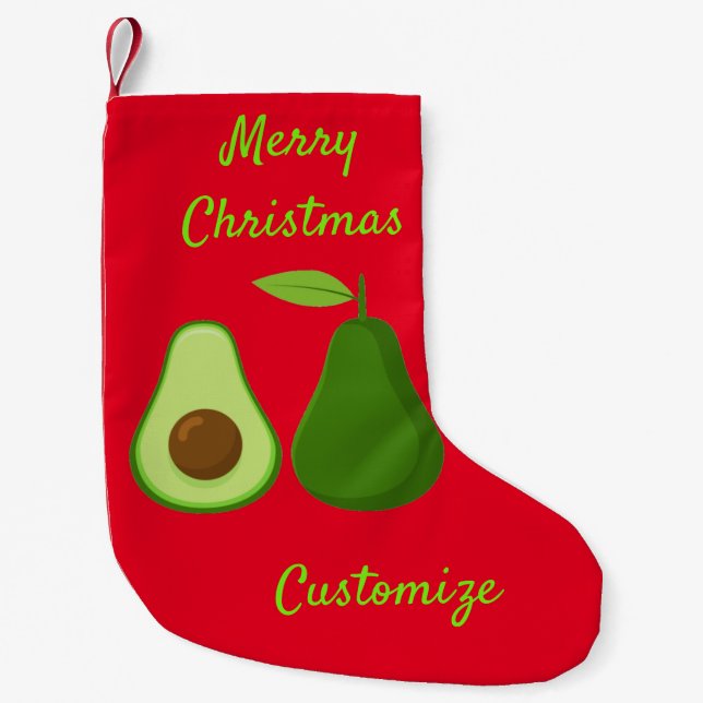 Avocado Älskare Design Thunder_Cove Liten Julstrumpa (Framsidan)