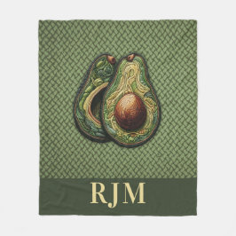Avocado Älskare Faux Embroidery Fleecefilt