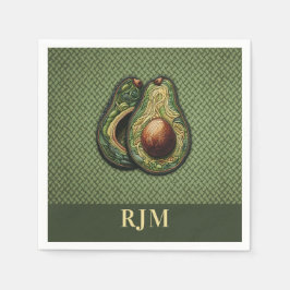 Avocado Älskare Faux Embroidery Pappersservett
