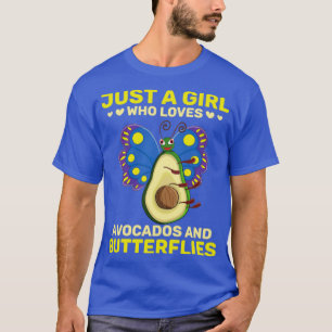 Avocado Älskare Girls Cute Insekt Butterfly T Shirt