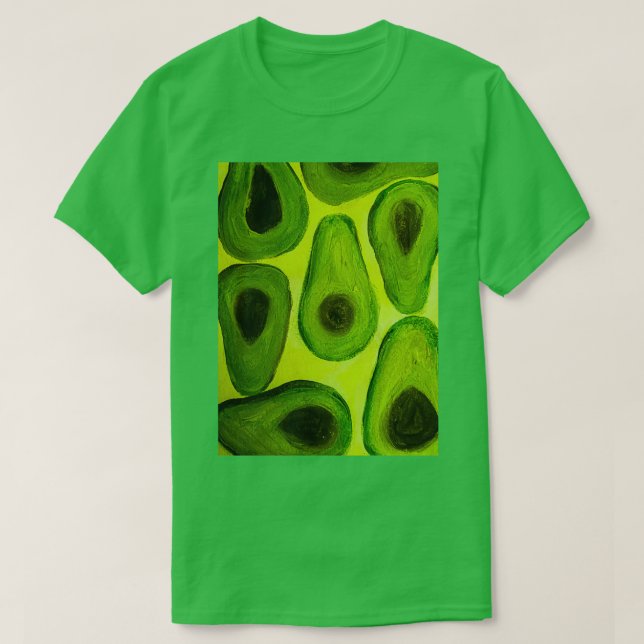 Avocado älskare grönt gult t shirt (Design framsida)