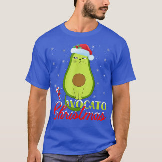 Avocado Älskare Julafton Ljus Santa Avocado Cat Kr T Shirt