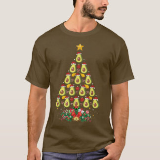 Avocado Älskare Julafton Träd Santa Hat Avocado Ch T Shirt