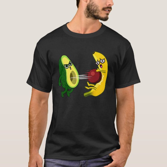 Avocado And Banana Eating Vegan Avocado T Shirt (Framsida)