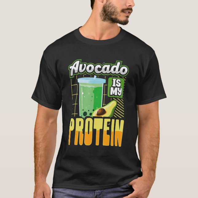 Avocado är min protein Shake Gym Workout Fitness T Shirt (Framsida)