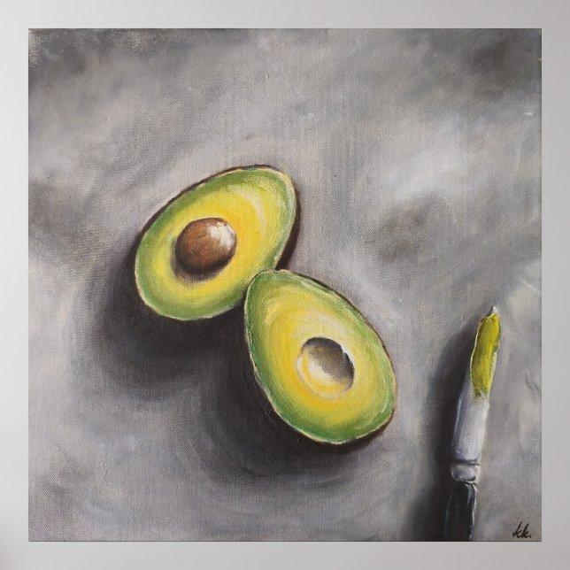 Avocado Art Modern still Life Breakfast Helthy Tjo Poster (Framsidan)