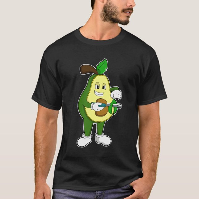 Avocado as Hairdresser with Razor T Shirt (Framsida)