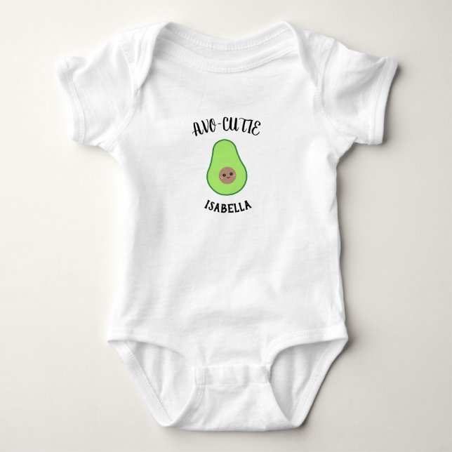 Avocado Avo-Cutie, Personlig Baby T Shirt (Framsida)