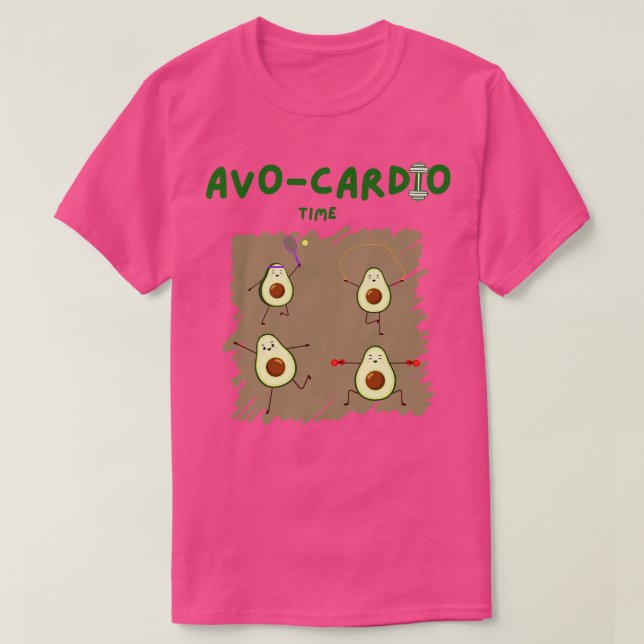 Avocado Avo-kardiotid T Shirt (Design framsida)