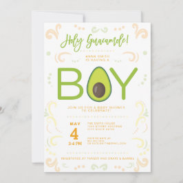 Avocado Baby Shower Boy Guacamole Taco Party Inbjudningar