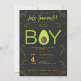 Avocado Baby Shower Boy Guacamole Taco Party Inbjudningar