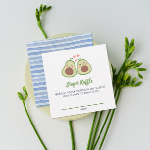 Avocado Baby Shower Diaper Raffle-spelkort Tilläggskort