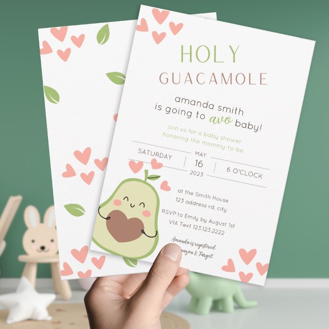 Avocado Baby Shower, Flicka Inbjudningar (Skapare uppladdad)