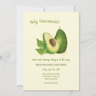 Avocado Baby Shower Inbjudningar