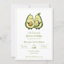 Avocado Baby Shower Inbjudningar