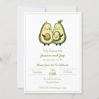 Avocado Baby Shower Inbjudningar