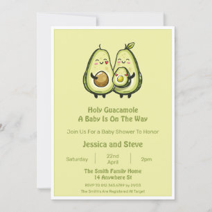 Avocado Baby Shower Inbjudningar