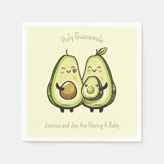 Avocado Baby Shower Pappersservett (Framsidan)