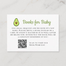 Avocado Baby Shower QR-kod för Bok-begärandekort Tilläggskort