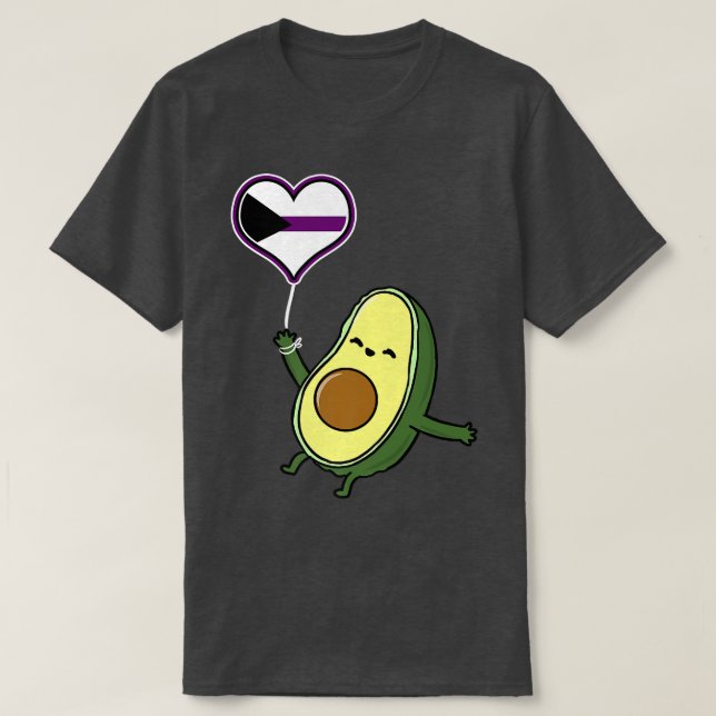 Avocado Balloon Demiseual Pride Flagga T Shirt (Design framsida)