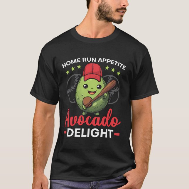 Avocado Baseball Älskare Avocado Fruit Guacamol T Shirt (Framsida)