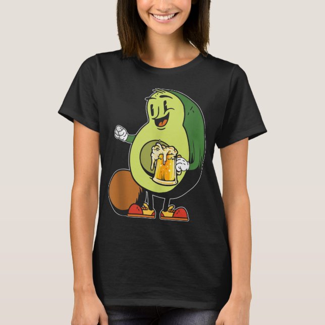 Avocado Beer Alcohol Drinker Breved Drink Tropical T Shirt (Framsida)