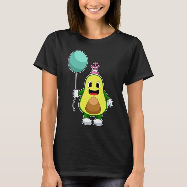 Avocado Birthday Balloon T Shirt (Framsida)