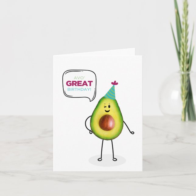 Avocado Birthday-kort Kort (Framsida)