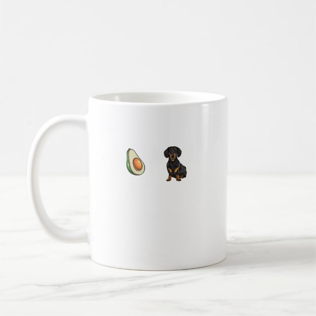 Avocado Black Dachshund Heartslag Hund älskare. Pe Kaffemugg (Vänster)