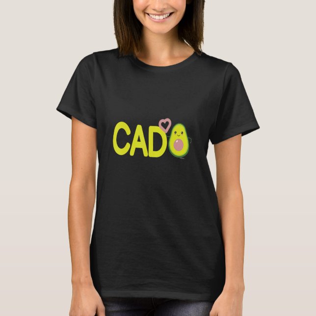 Avocado Cado Vegan lite 1 hjärta T Shirt (Framsida)