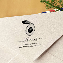 Avocado Calligraphy-Returadress Självfärgande Stämpel
