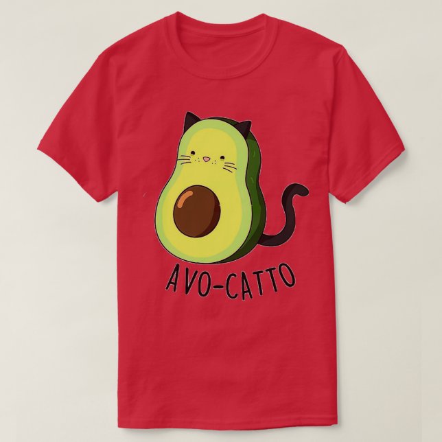 Avocado Cat AvoCatto Animal Pun T Shirt (Design framsida)