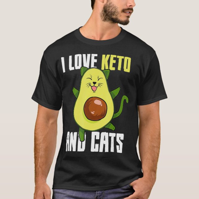 Avocado Cat Cat Lover Keto Diet Avocato  T Shirt (Framsida)