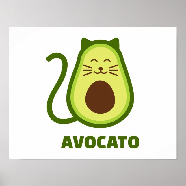 Avocado cat poster (Framsidan)