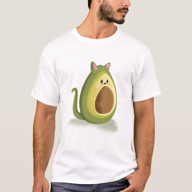 Avocado Cat T Shirt (Framsida)