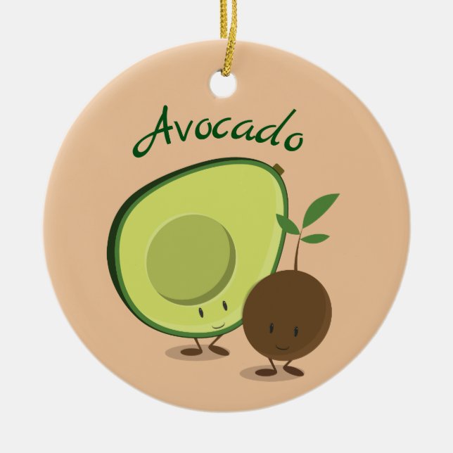Avocado Characters Food Julgransprydnad Keramik (Framsidan)