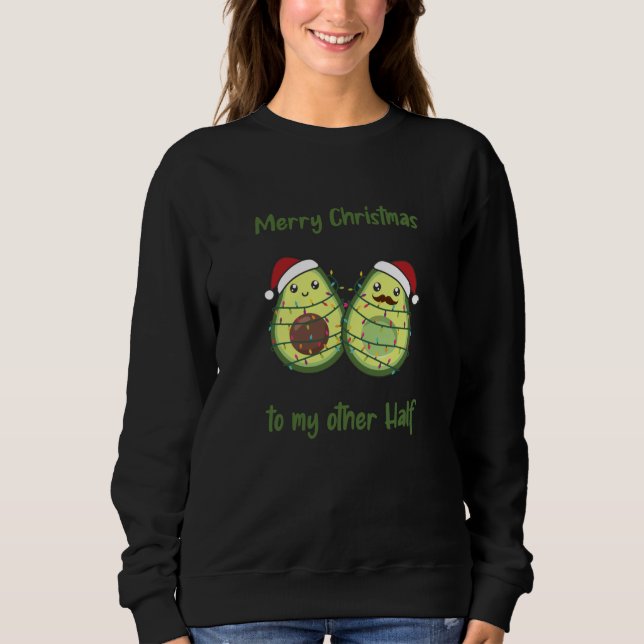 Avocado Christmas Lights Funny Avocados T Shirt (Framsida)