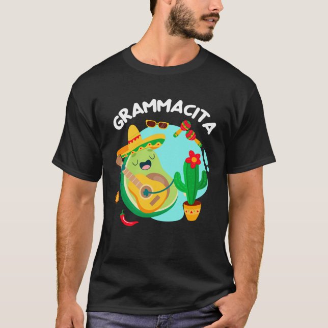 Avocado Cinco De Mayo Grammacita Guacamole Grandma T Shirt (Framsida)