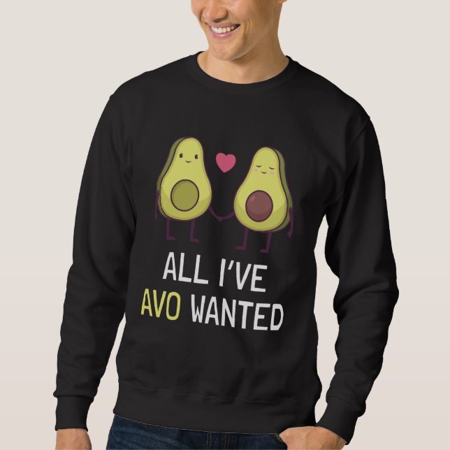 Avocado Couple Valentine s Day Lång Ärmad Tröja (Framsida)