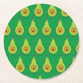Avocado Cute 1:a födelsedagen Party Underlägg Papper Rund