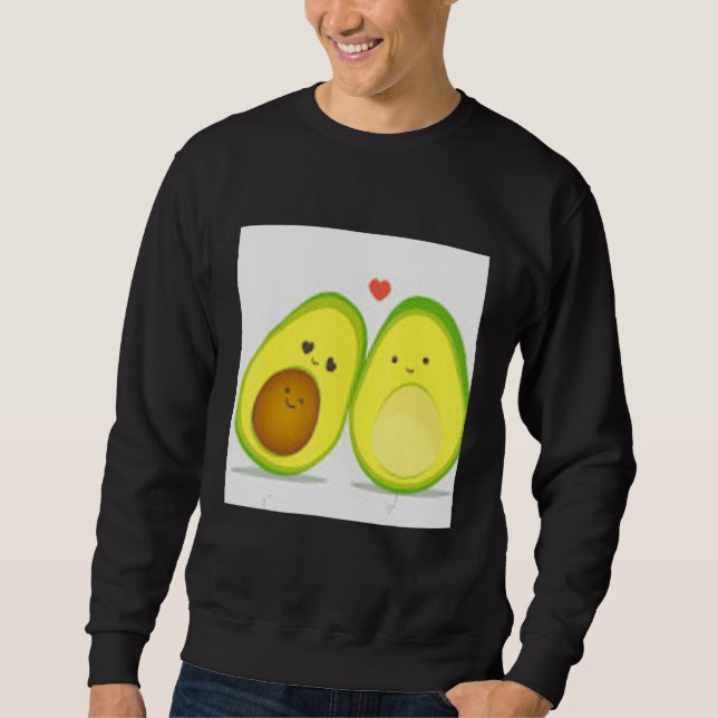 avocado cute pattern  ilustration lång ärmad tröja (Framsida)