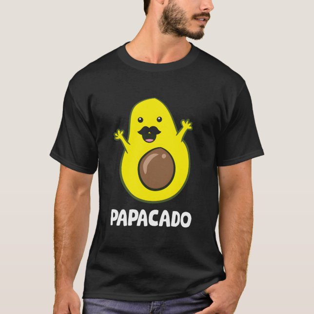 Avocado Dad Vegan Guacamole Avocado Papacado T Shirt (Framsida)
