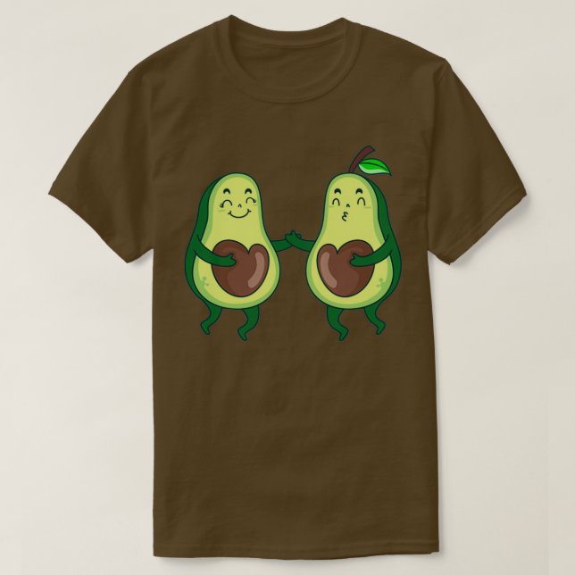 Avocado Dancing i Kärlek Avocado Couple T Shirt (Design framsida)