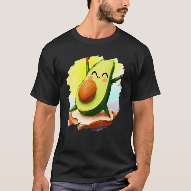 Avocado Dancing on Toast Cute Avocado Bread Foodie T Shirt (Framsida)