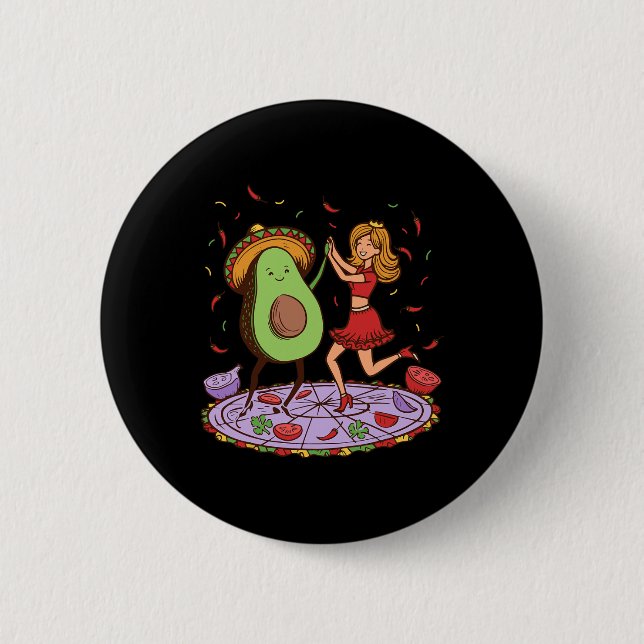 Avocado Dancing Salsa Cinco De Mayo Mexican Avocad Knapp (Framsida)