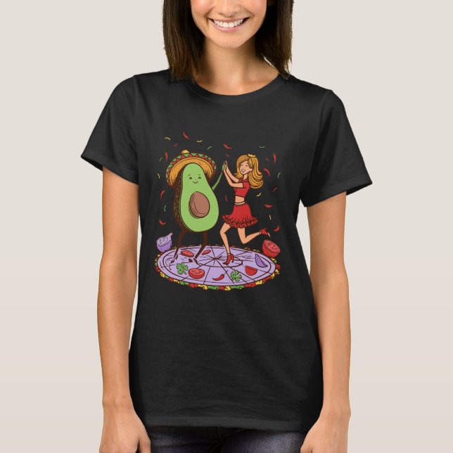 Avocado Dancing Salsa Cinco De Mayo Mexican Avocad T Shirt (Framsida)